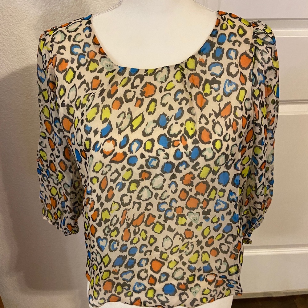 Colorful leopard print blouse Strawberry small